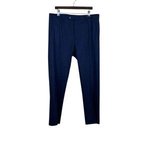 Zanella Men’s Pants Wool Noah Made in Italy Navy Blue Pockets Trousers Size 36